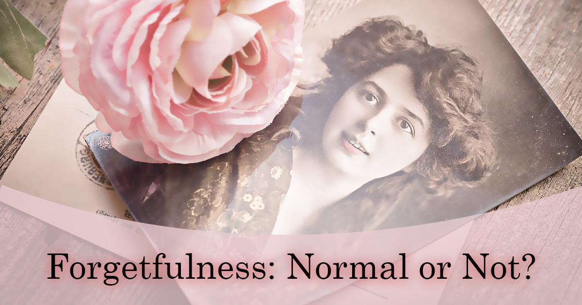 Forgetfulness: Normal or Not?  Old photo of a young lady with a rose.
